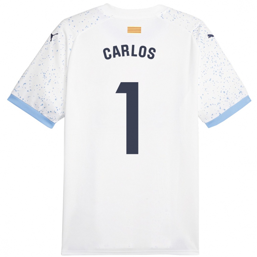 レディースフットボールフアン・カルロス#1白アウェイシャツ2023/24ジャージーユニフォーム
