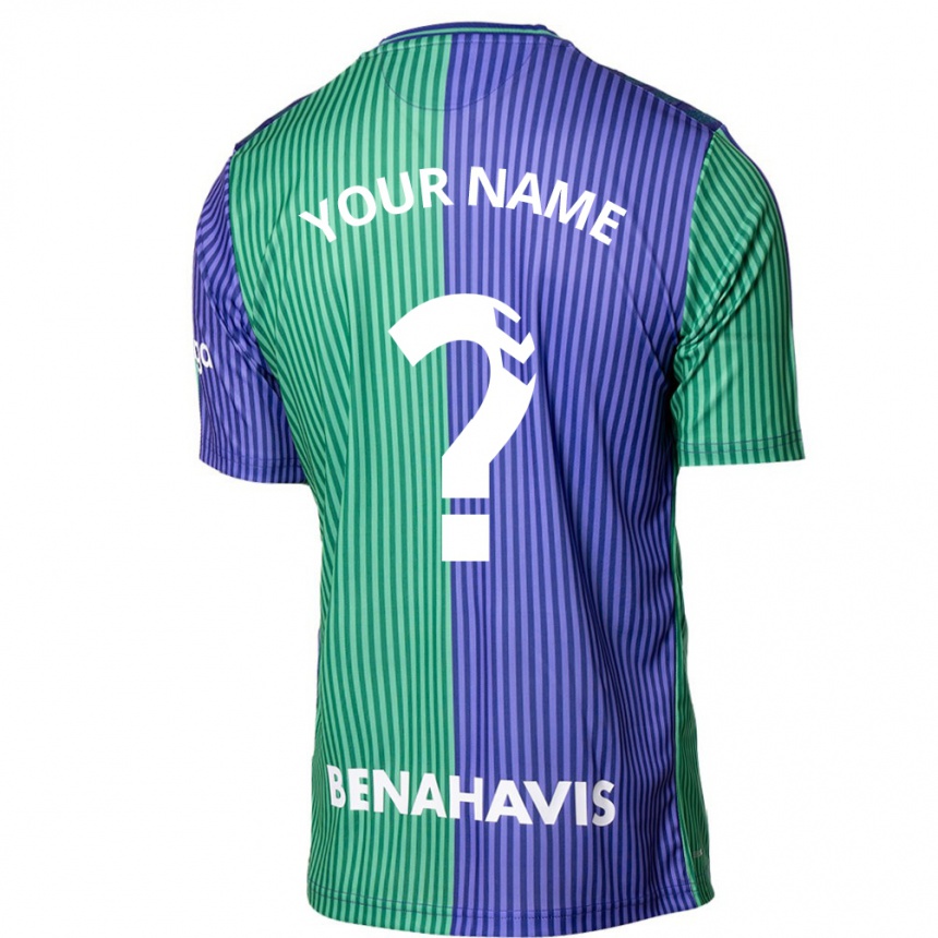 レディースフットボールあなたの名前#0緑青アウェイシャツ2023/24ジャージーユニフォーム