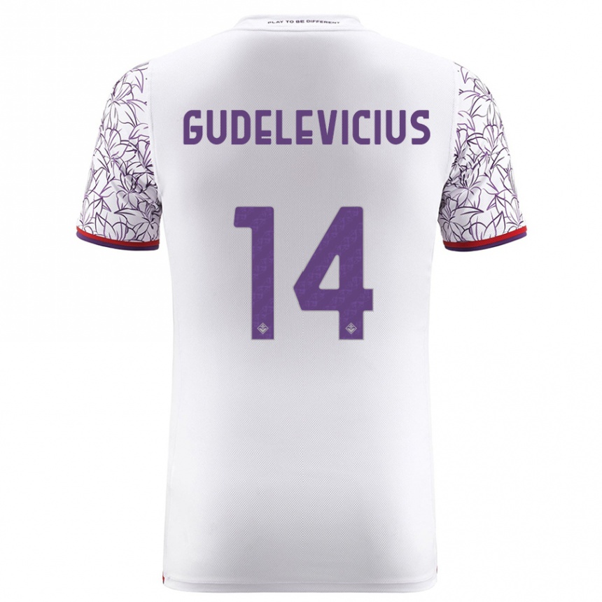 レディースフットボールエルネスト・グデレヴィシウス#14白アウェイシャツ2023/24ジャージーユニフォーム