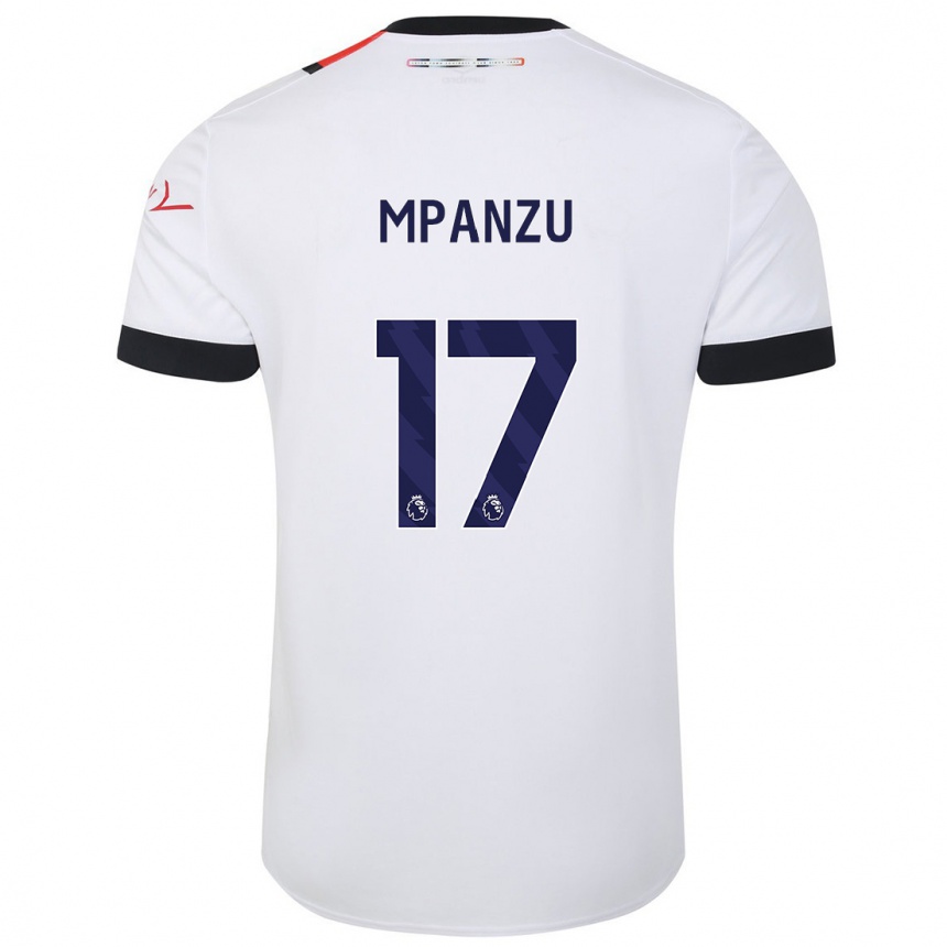 レディースフットボールペリー・ラドック・ムパンズ#17白アウェイシャツ2023/24ジャージーユニフォーム