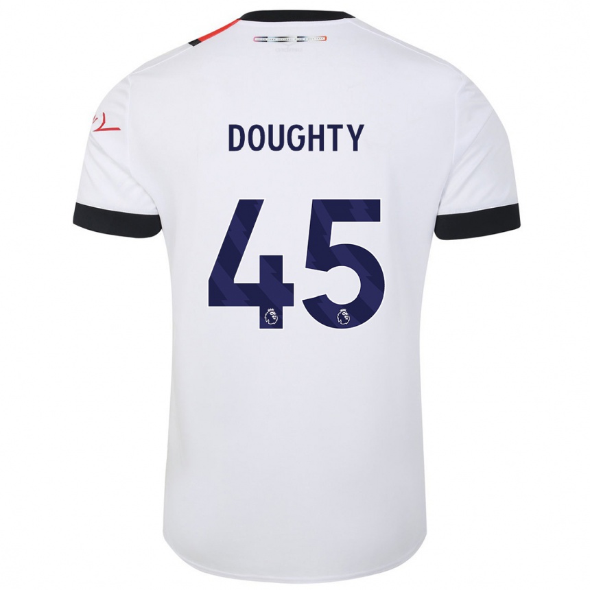 レディースフットボールアルフィ・ダウティー#45白アウェイシャツ2023/24ジャージーユニフォーム
