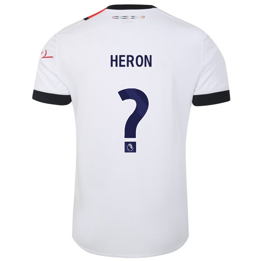 レディースフットボールアーチー・マイケル・ヘーロン#0白アウェイシャツ2023/24ジャージーユニフォーム
