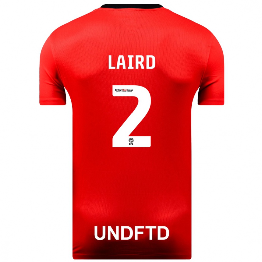 レディースフットボールイーサン・レアード#2赤アウェイシャツ2023/24ジャージーユニフォーム