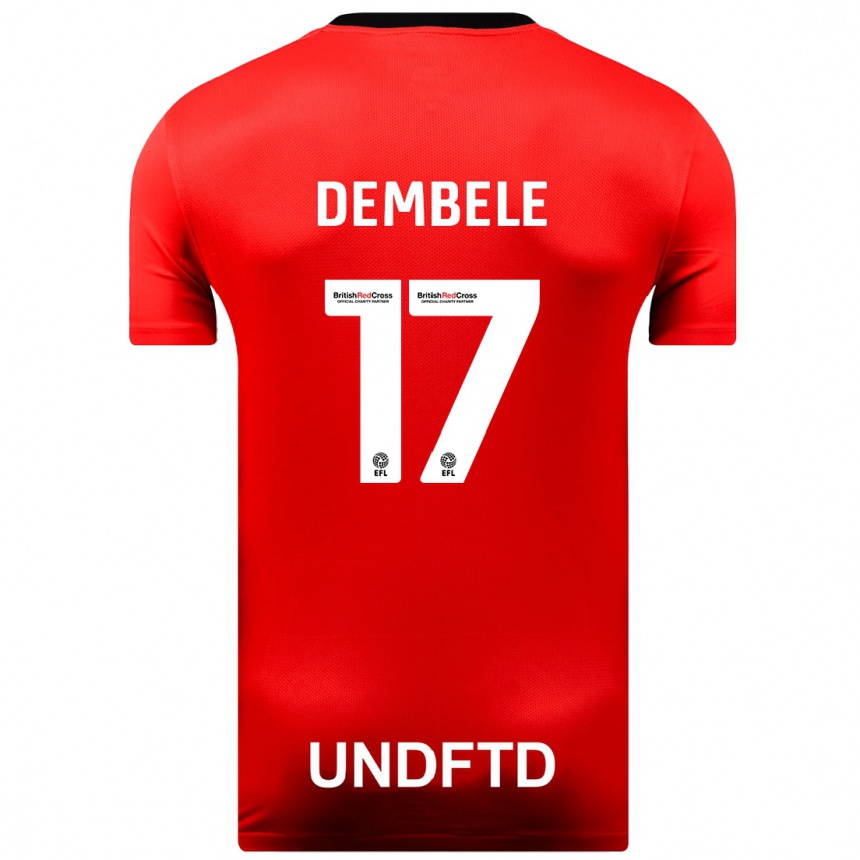 レディースフットボールシリキ・デンベレ#17赤アウェイシャツ2023/24ジャージーユニフォーム