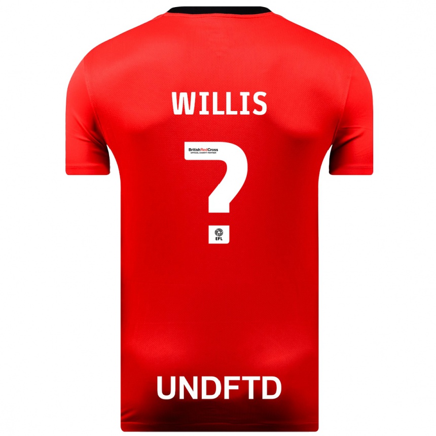 レディースフットボールザック・ウィリス#0赤アウェイシャツ2023/24ジャージーユニフォーム