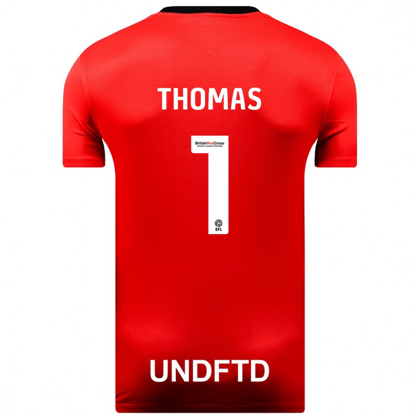 レディースフットボールルーシー・トーマス#1赤アウェイシャツ2023/24ジャージーユニフォーム