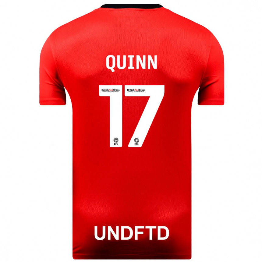 レディースフットボールルーシー・クイン#17赤アウェイシャツ2023/24ジャージーユニフォーム