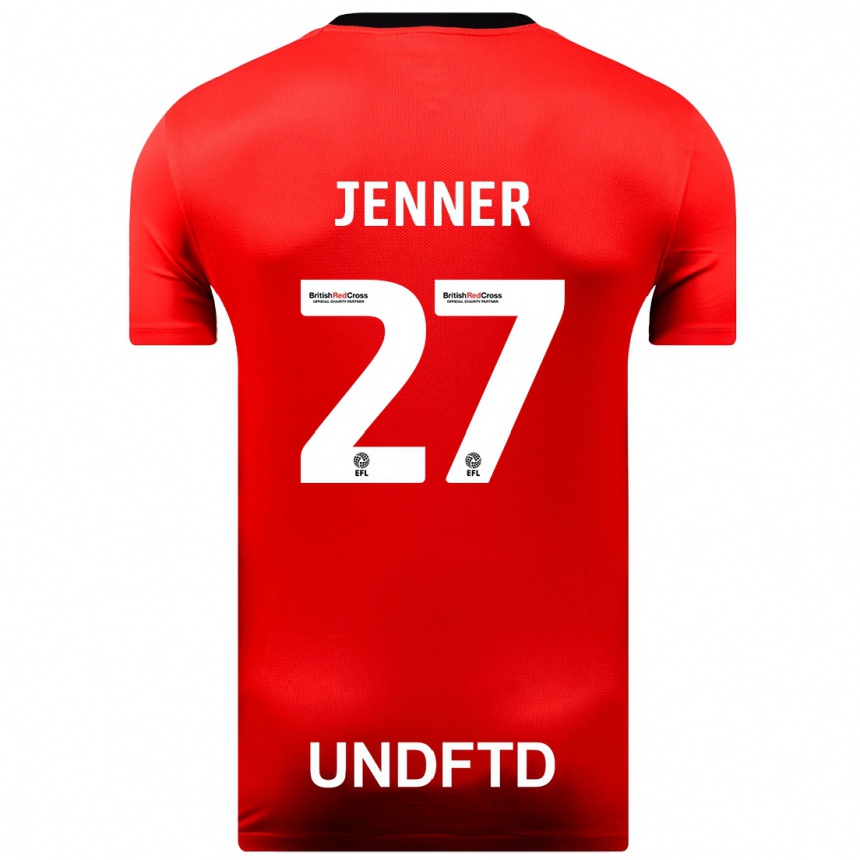 レディースフットボールアビ・ルイーズ・ジェナー#27赤アウェイシャツ2023/24ジャージーユニフォーム