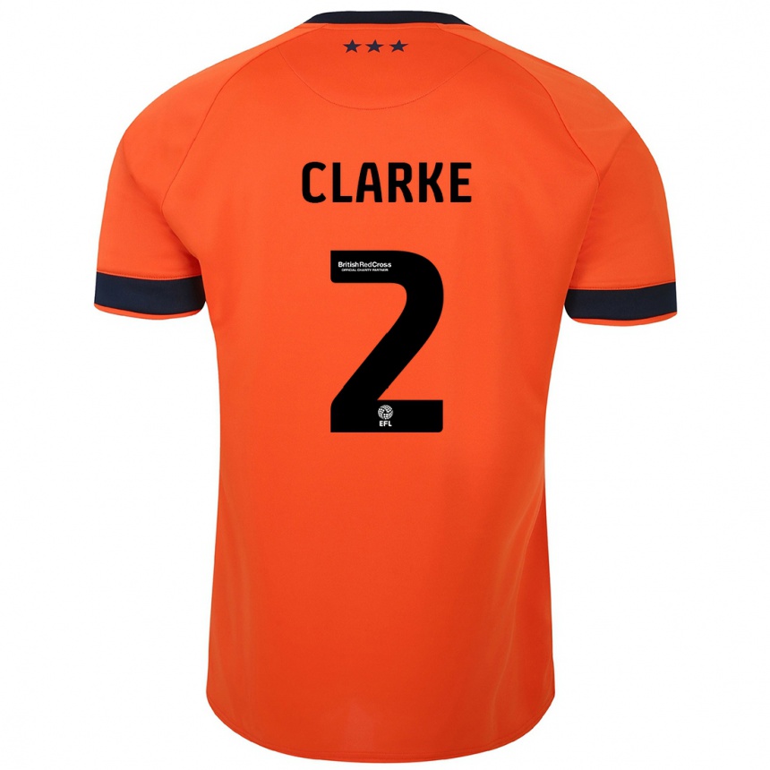 レディースフットボールハリー・クラーク#2オレンジアウェイシャツ2023/24ジャージーユニフォーム