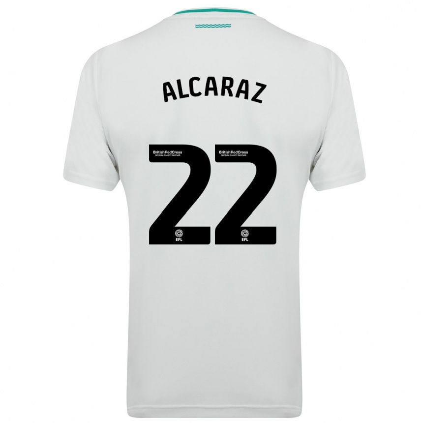 レディースフットボールカルロス・アルカラス#22白アウェイシャツ2023/24ジャージーユニフォーム