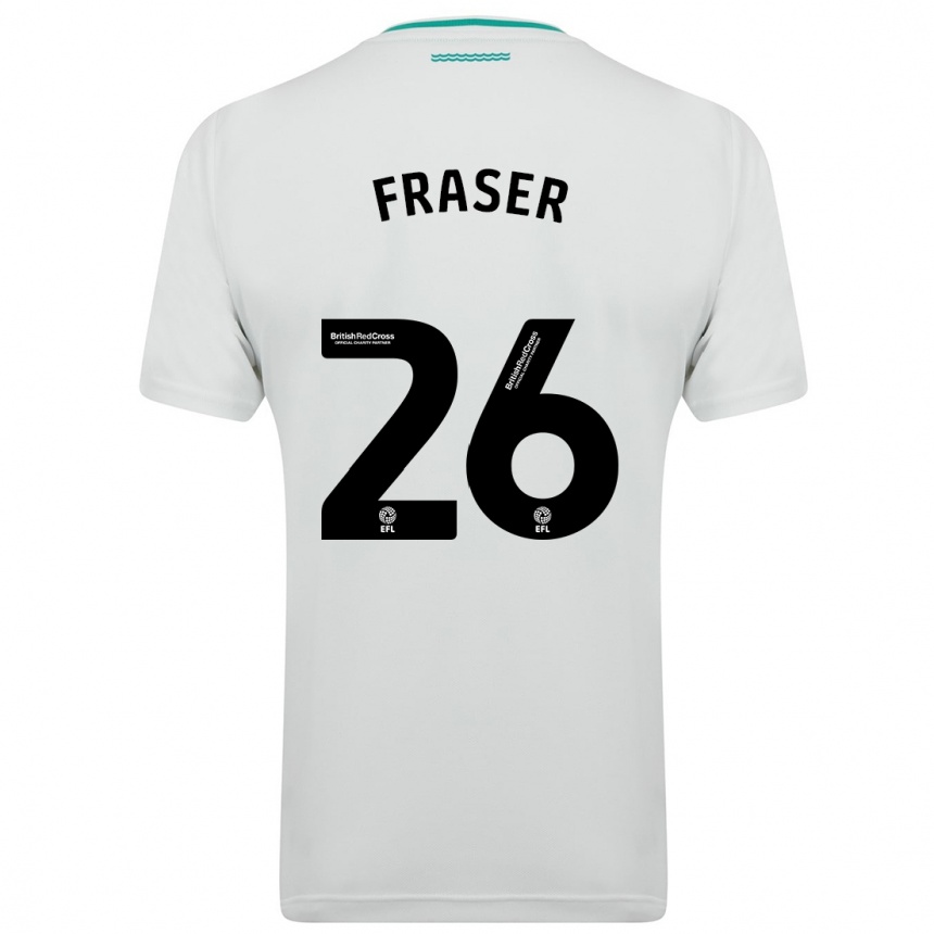レディースフットボールライアン・フレイザー#26白アウェイシャツ2023/24ジャージーユニフォーム