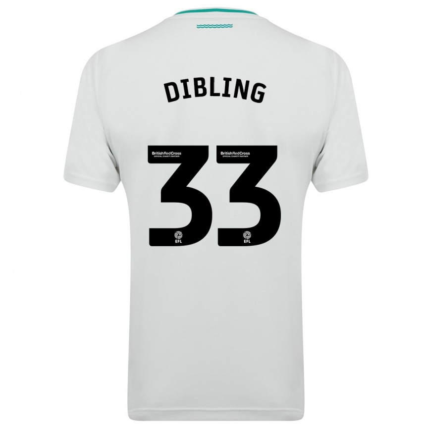 レディースフットボールタイラー・ディブリング#33白アウェイシャツ2023/24ジャージーユニフォーム