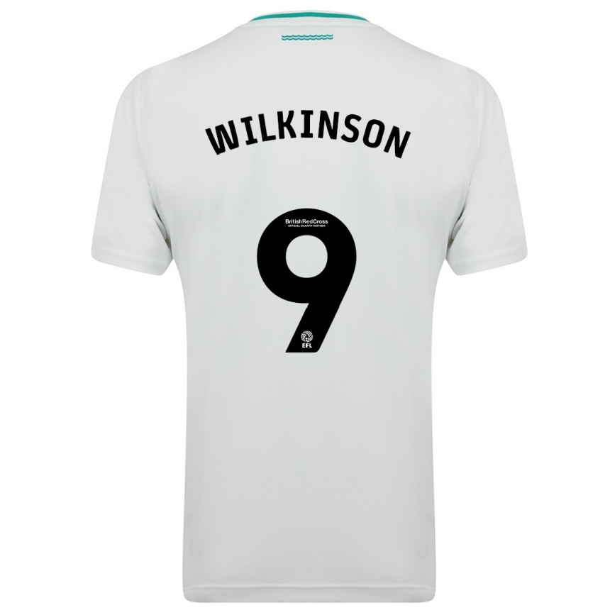 レディースフットボールケイティー・ウィルキンソン#9白アウェイシャツ2023/24ジャージーユニフォーム