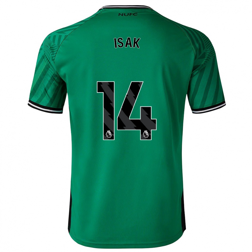 レディースフットボールアレクサンデル・イサク#14緑アウェイシャツ2023/24ジャージーユニフォーム