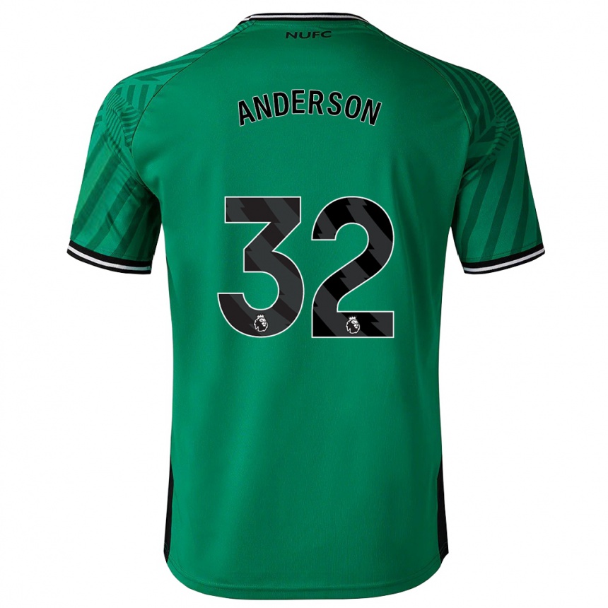 レディースフットボールエリオット・アンダーソン#32緑アウェイシャツ2023/24ジャージーユニフォーム
