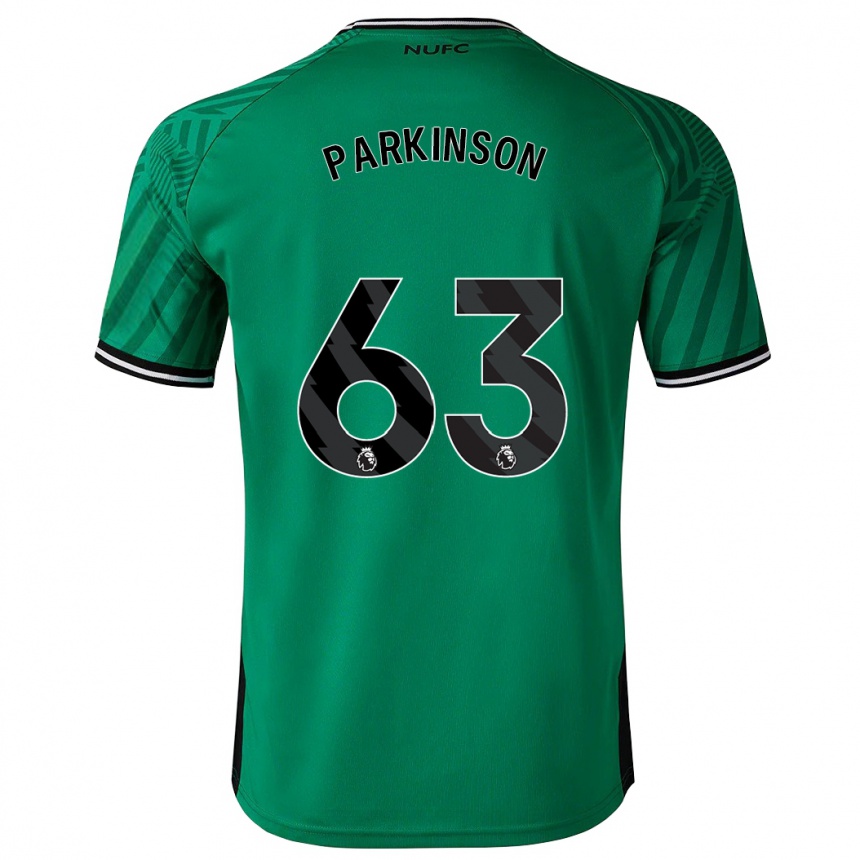 レディースフットボールベン・パーキンソン#63緑アウェイシャツ2023/24ジャージーユニフォーム