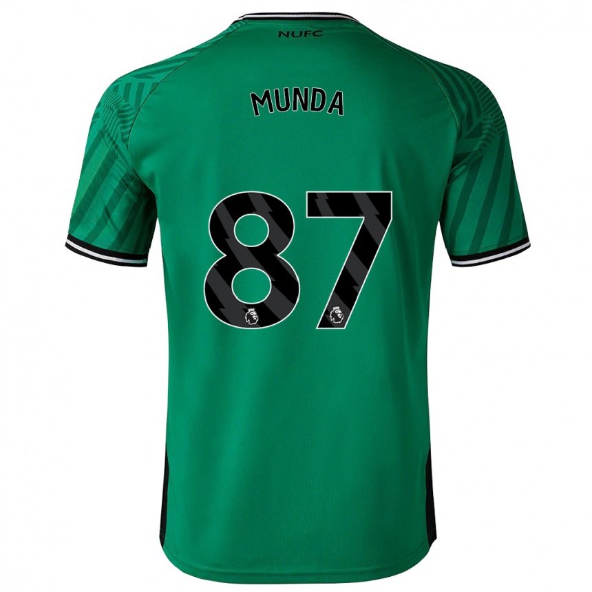 レディースフットボールアンソニー・ジュニア・ムンダ#87緑アウェイシャツ2023/24ジャージーユニフォーム