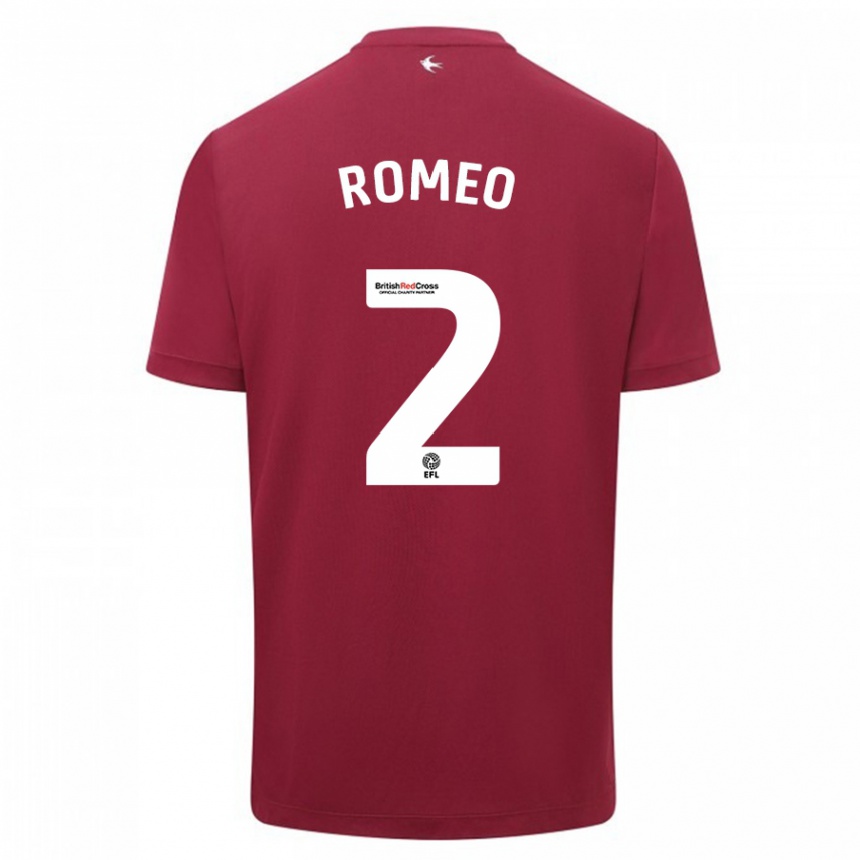 レディースフットボールメイラン・ロメオ#2赤アウェイシャツ2023/24ジャージーユニフォーム