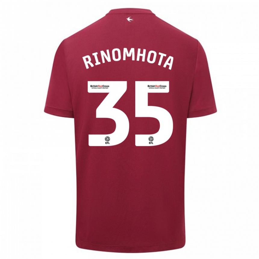 レディースフットボールアンディ・リノモタ#35赤アウェイシャツ2023/24ジャージーユニフォーム