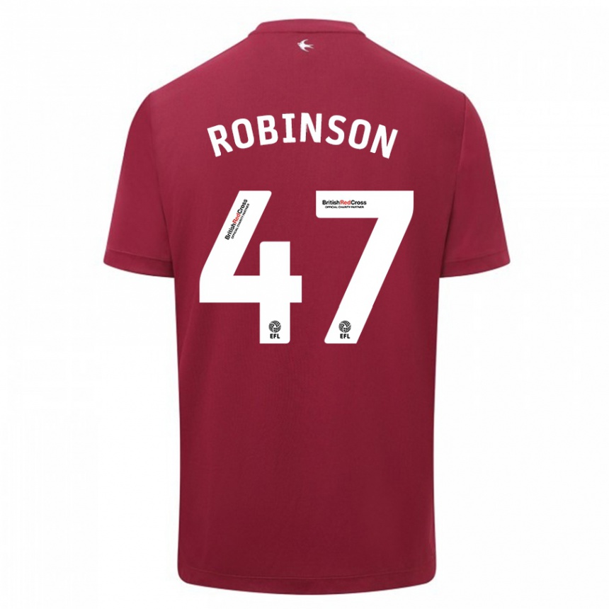 レディースフットボールカラム・ロビンソン#47赤アウェイシャツ2023/24ジャージーユニフォーム
