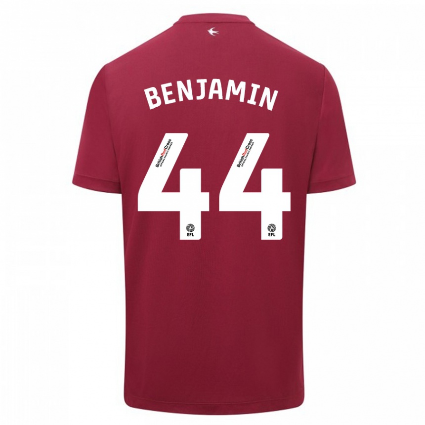 レディースフットボールザビエル・ベンジャミン#44赤アウェイシャツ2023/24ジャージーユニフォーム