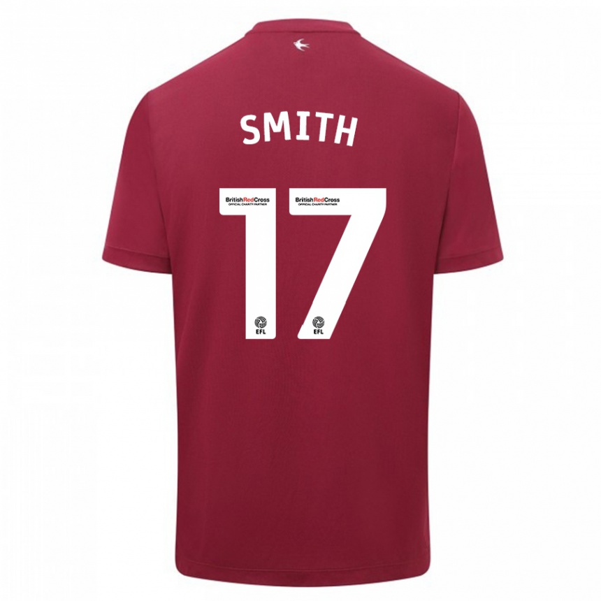 レディースフットボールホリー・スミス#17赤アウェイシャツ2023/24ジャージーユニフォーム