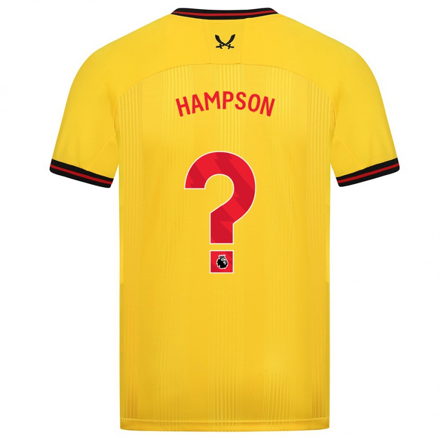 レディースフットボールオーウェン・ハンプソン#0イエローアウェイシャツ2023/24ジャージーユニフォーム