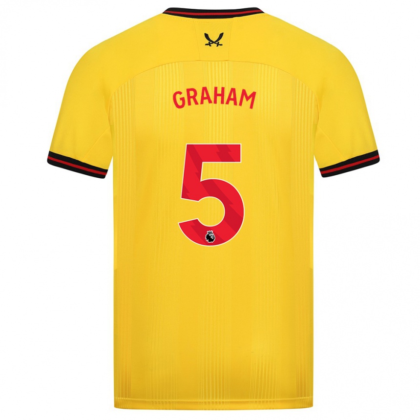 レディースフットボールモリー・グラハム#5イエローアウェイシャツ2023/24ジャージーユニフォーム