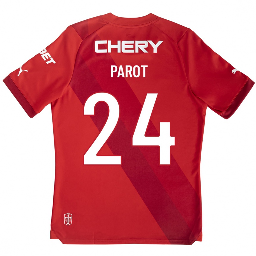 レディースフットボールアルフォンソ・パロト#24赤アウェイシャツ2023/24ジャージーユニフォーム