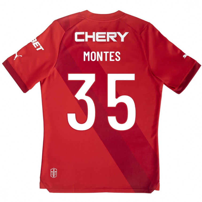 レディースフットボールクレメンテ・モンテス#35赤アウェイシャツ2023/24ジャージーユニフォーム