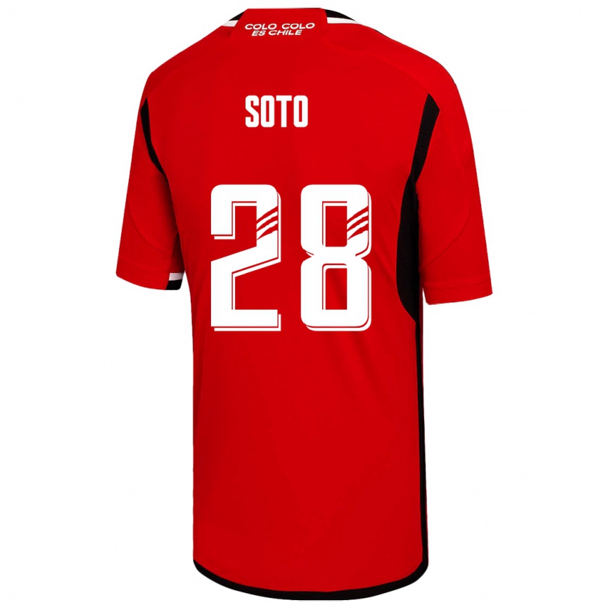 レディースフットボールルーカス・セバスティアン・ソト・オリバレス#28赤アウェイシャツ2023/24ジャージーユニフォーム