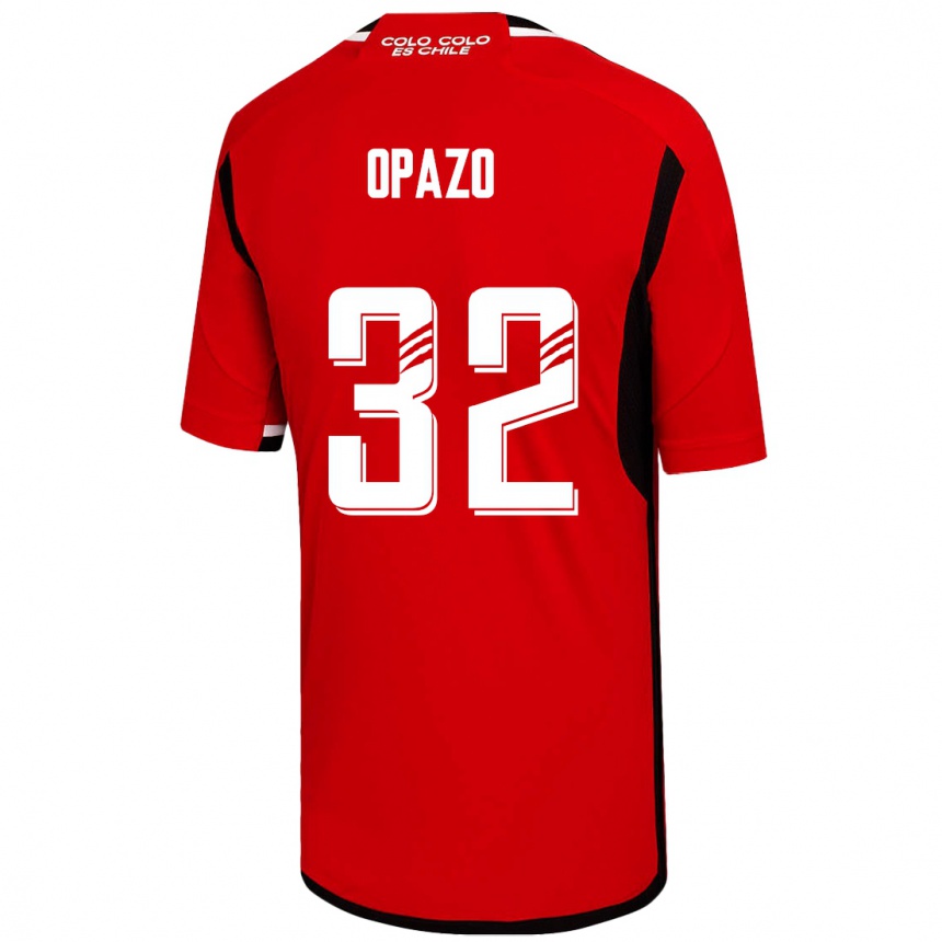 レディースフットボールオスカル・オパソ#32赤アウェイシャツ2023/24ジャージーユニフォーム