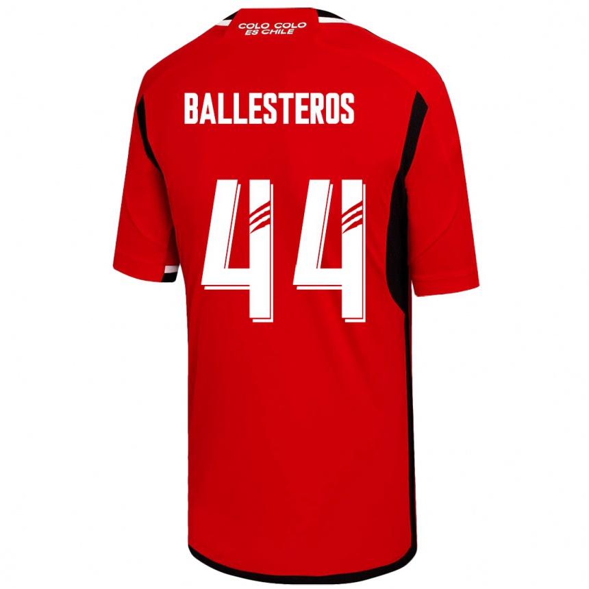 レディースフットボールホセ・マルティン・バレステロス・ベラ#44赤アウェイシャツ2023/24ジャージーユニフォーム