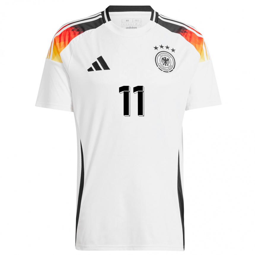 キッズフットボールドイツアレクサンドラ・ポップ#11白ホームシャツ24-26ジャージーユニフォーム
