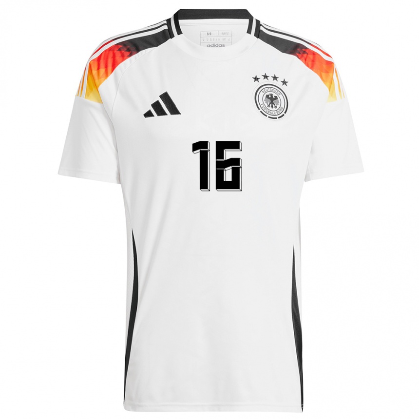 キッズフットボールドイツエリック・マルテル#16白ホームシャツ24-26ジャージーユニフォーム