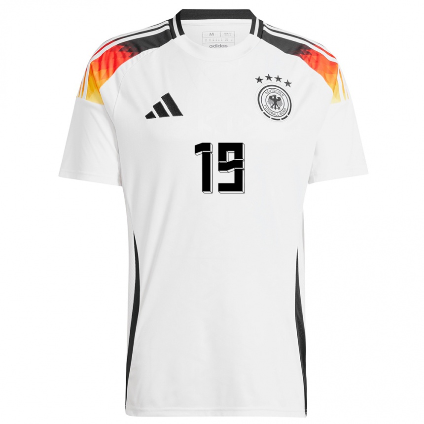 キッズフットボールドイツレロイ・サネ#19白ホームシャツ24-26ジャージーユニフォーム