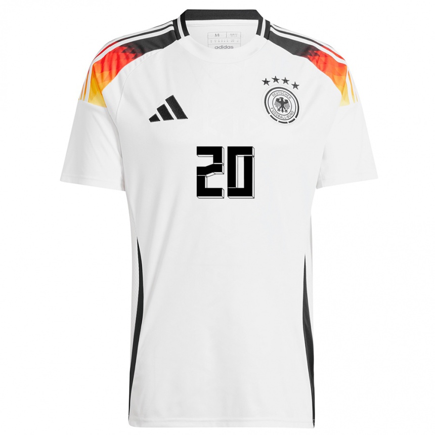 キッズフットボールドイツロビン・ゴセンス#20白ホームシャツ24-26ジャージーユニフォーム