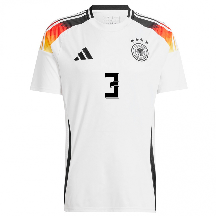 キッズフットボールドイツルーカス・ウルリッヒ#3白ホームシャツ24-26ジャージーユニフォーム