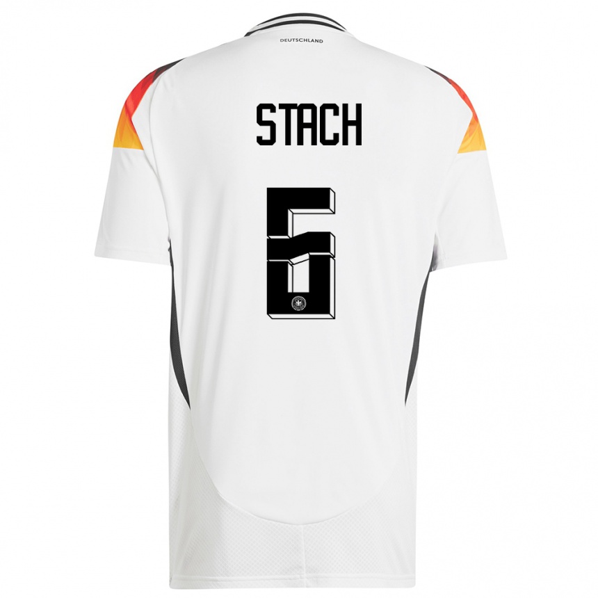 キッズフットボールドイツアントン・シュタッハ#6白ホームシャツ24-26ジャージーユニフォーム