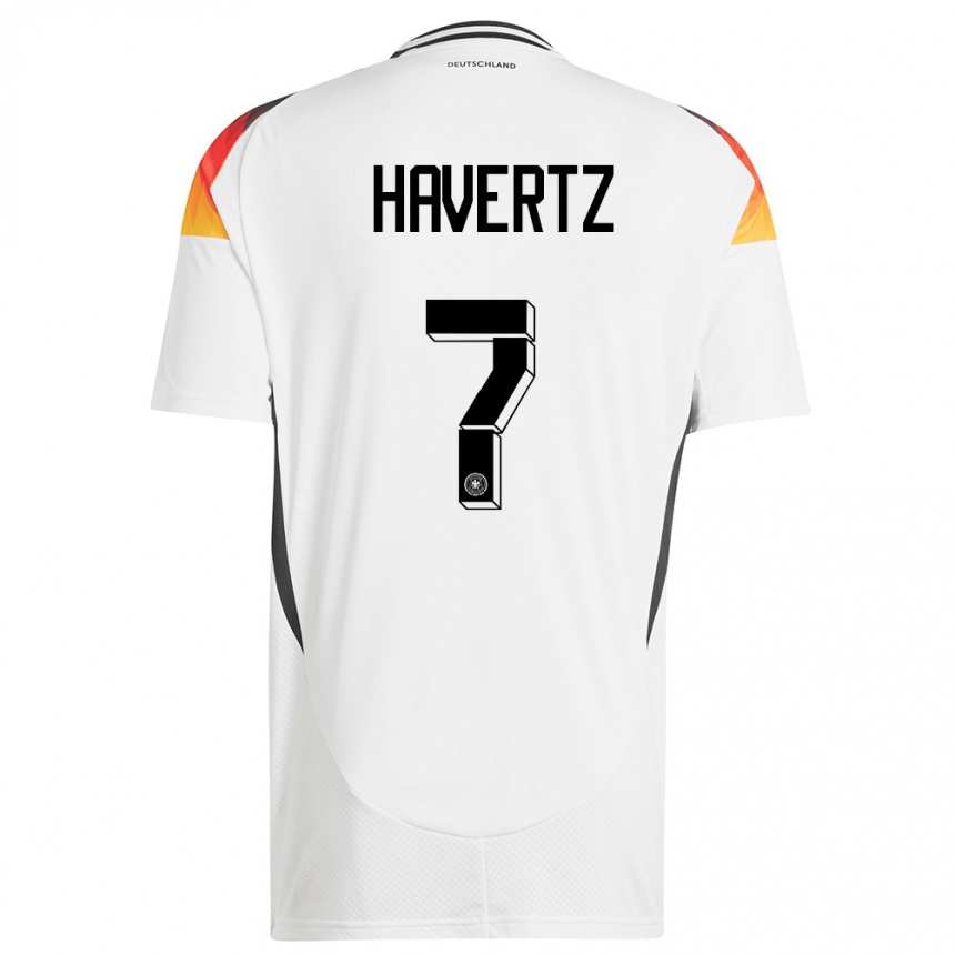 キッズフットボールドイツカイ・ハフェルツ#7白ホームシャツ24-26ジャージーユニフォーム