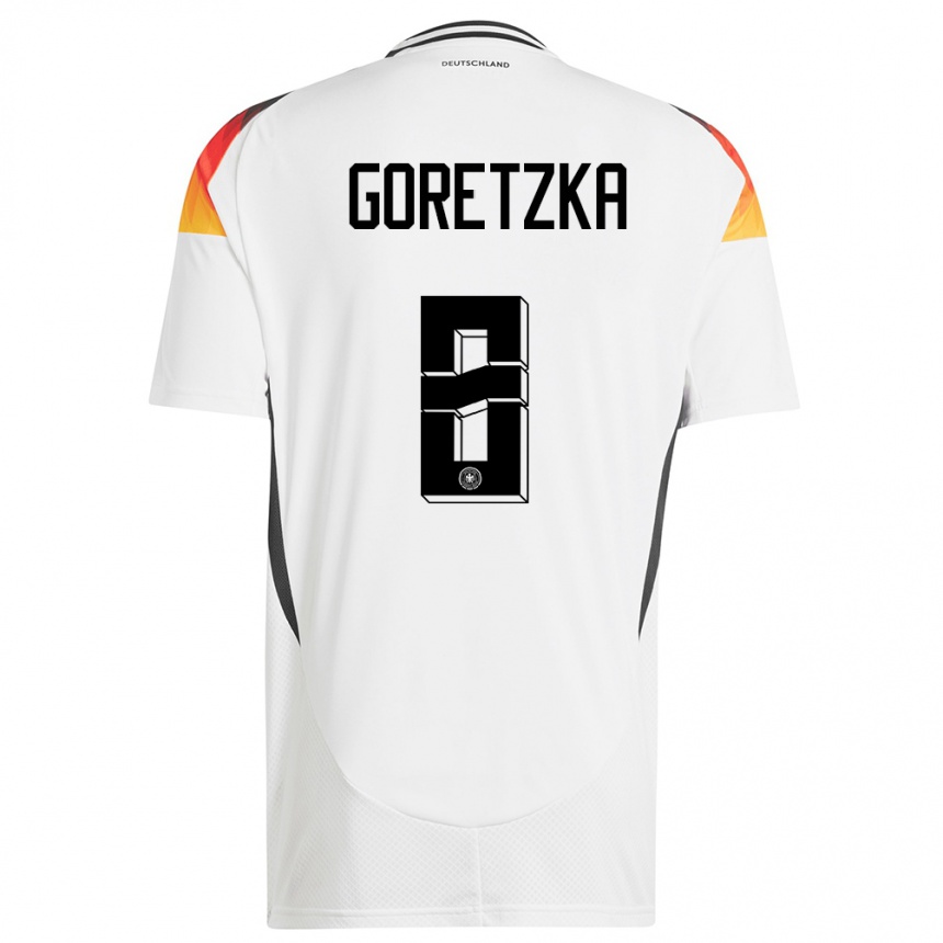 キッズフットボールドイツレオン・ゴレツカ#8白ホームシャツ24-26ジャージーユニフォーム
