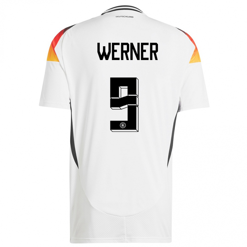 キッズフットボールドイツティモ・ヴェルナー#9白ホームシャツ24-26ジャージーユニフォーム