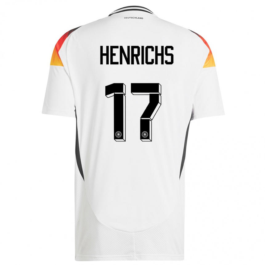 キッズフットボールドイツベンヤミン・ヒンリヒス#17白ホームシャツ24-26ジャージーユニフォーム