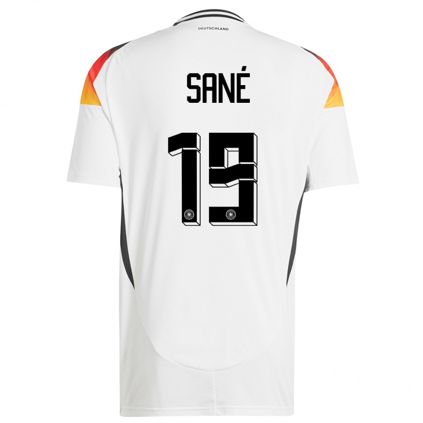 キッズフットボールドイツレロイ・サネ#19白ホームシャツ24-26ジャージーユニフォーム