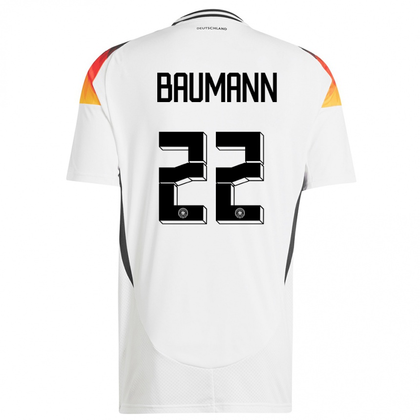 キッズフットボールドイツオリヴァー・バウマン#22白ホームシャツ24-26ジャージーユニフォーム