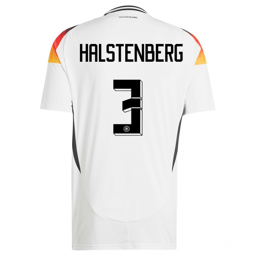 キッズフットボールドイツマルツェル・ハルステンベルク#3白ホームシャツ24-26ジャージーユニフォーム