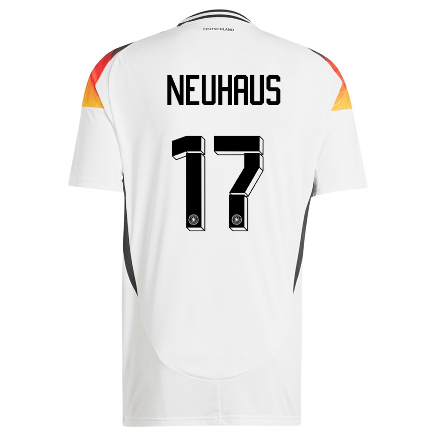 キッズフットボールドイツフロリアン・ノイハウス#17白ホームシャツ24-26ジャージーユニフォーム