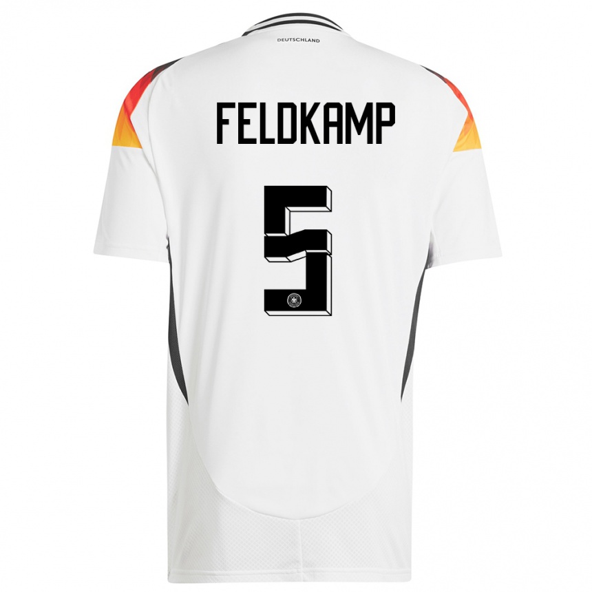 キッズフットボールドイツヤナ・フェルトカンプ#5白ホームシャツ24-26ジャージーユニフォーム