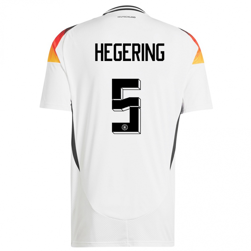 キッズフットボールドイツマリーナ・ヘゲリング#5白ホームシャツ24-26ジャージーユニフォーム