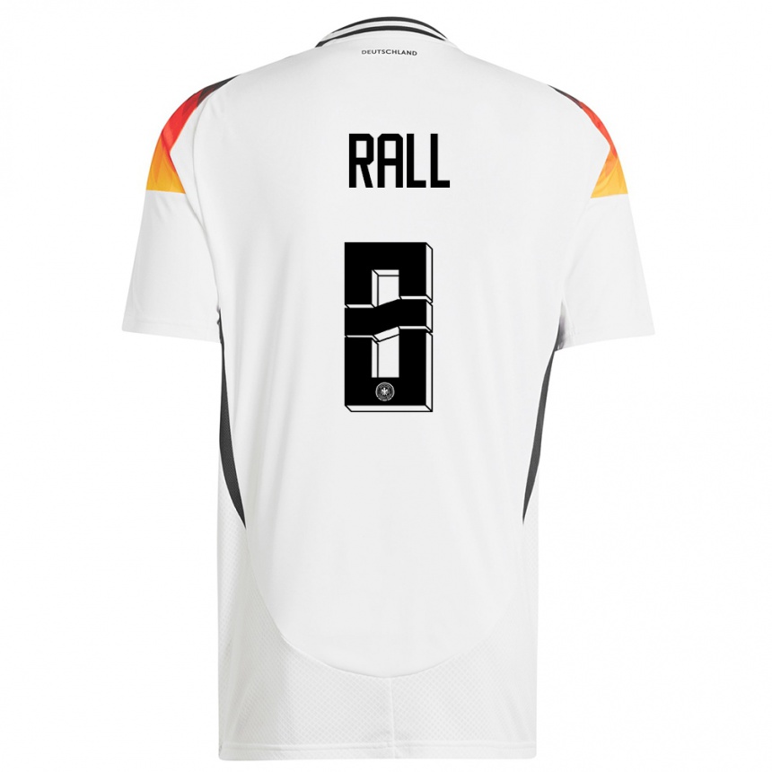 キッズフットボールドイツマクシミリアン・ラル#8白ホームシャツ24-26ジャージーユニフォーム